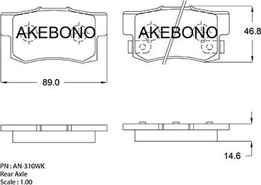 Akebono AN-310WK - Brake Pad Set, disc brake car-mod.net