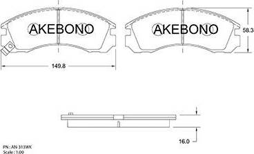 Akebono AN-313WK - Brake Pad Set, disc brake car-mod.net