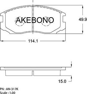 Akebono AN-317KE - Brake Pad Set, disc brake car-mod.net
