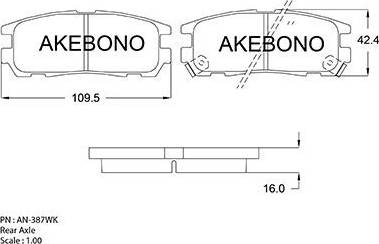 Akebono AN-387WK - Brake Pad Set, disc brake car-mod.net