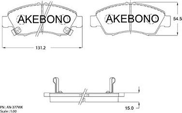 Akebono AN-377WK - Brake Pad Set, disc brake car-mod.net