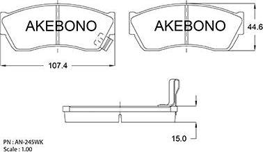 Akebono AN-245WK - Brake Pad Set, disc brake car-mod.net