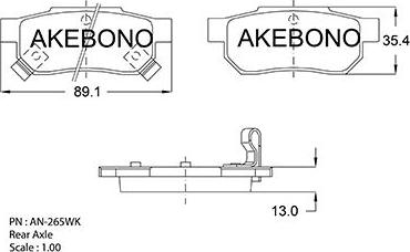 Akebono AN-265WKE - Brake Pad Set, disc brake car-mod.net