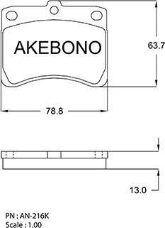 Akebono AN-216KE - Brake Pad Set, disc brake car-mod.net