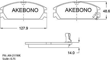 Akebono AN-211WK - Brake Pad Set, disc brake car-mod.net