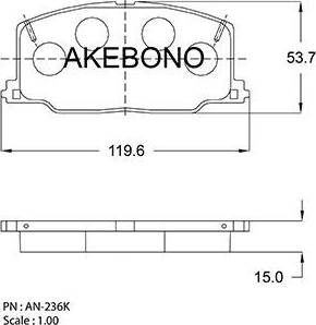 Akebono AN-236K - Brake Pad Set, disc brake car-mod.net