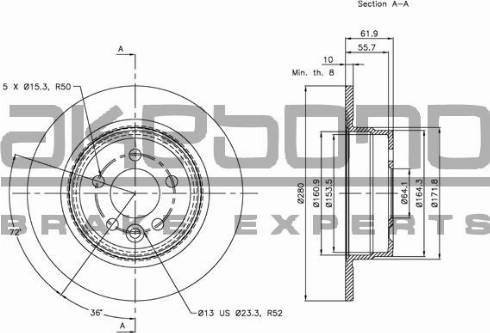 Akebono BN-0911 - Brake Disc car-mod.net