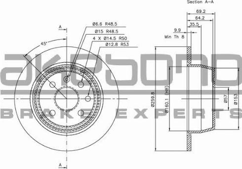 Akebono BN-0403 - Brake Disc car-mod.net
