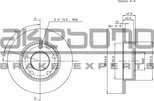 Akebono BN-0436 - Brake Disc car-mod.net