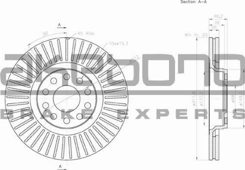 Akebono BN-0551E - Brake Disc car-mod.net