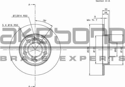 Akebono BN-0527 - Brake Disc car-mod.net