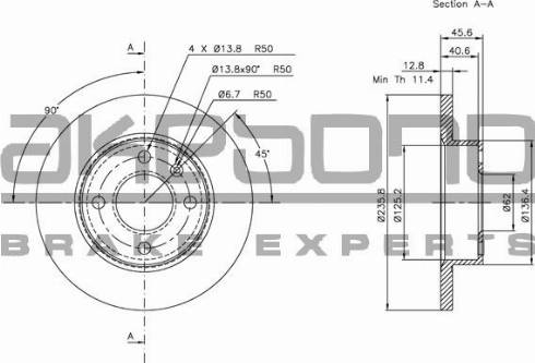 Akebono BN-0642 - Brake Disc car-mod.net