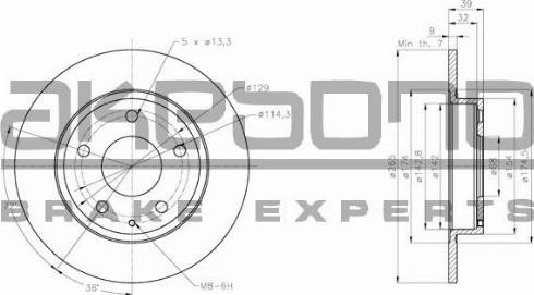 Akebono BN-0613 - Brake Disc car-mod.net
