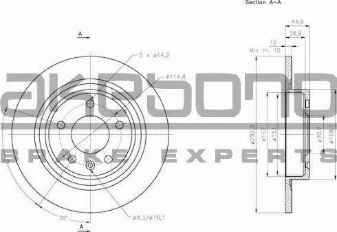 Akebono BN-0095E - Brake Disc car-mod.net