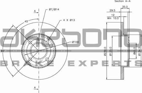 Akebono BN-0044E - Brake Disc car-mod.net