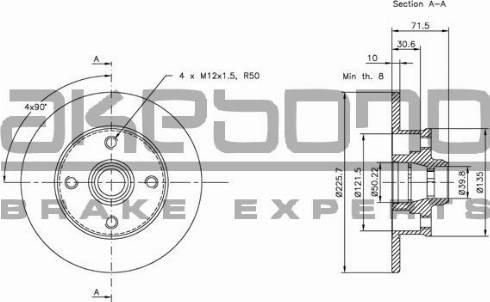 Akebono BN-0059 - Brake Disc car-mod.net