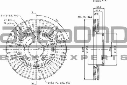 Akebono BN-0055 - Brake Disc car-mod.net