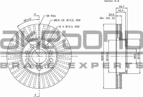 Akebono BN-0001 - Brake Disc car-mod.net