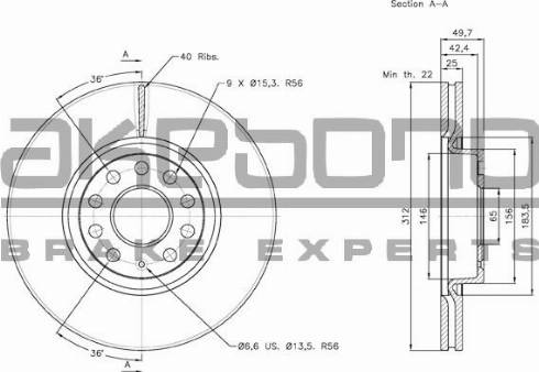 Akebono BN-0002E - Brake Disc car-mod.net