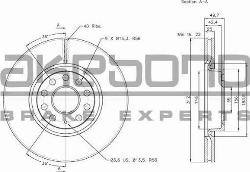 Akebono BN-0002 - Brake Disc car-mod.net
