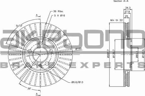 Akebono BN-0010E - Brake Disc car-mod.net