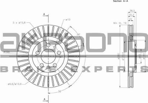 Akebono BN-0012 - Brake Disc car-mod.net