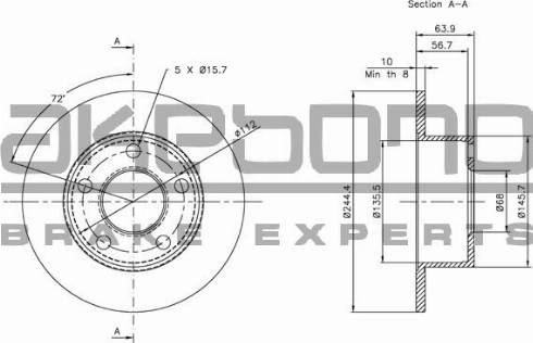 Akebono BN-0039 - Brake Disc car-mod.net