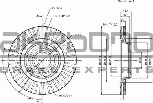 Akebono BN-0020 - Brake Disc car-mod.net
