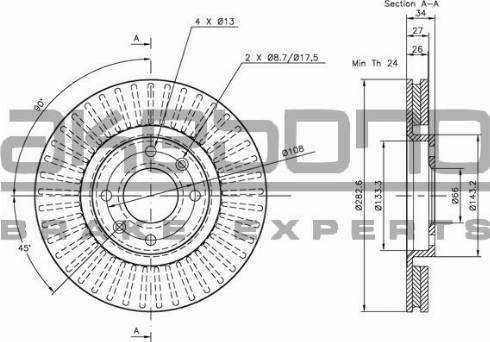 Akebono BN-0021E - Brake Disc car-mod.net