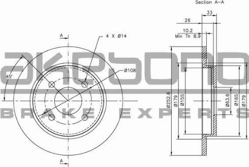 Akebono BN-0071E - Brake Disc car-mod.net