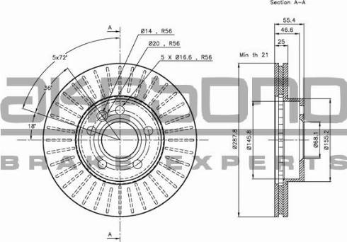 Akebono BN-0196E - Brake Disc car-mod.net