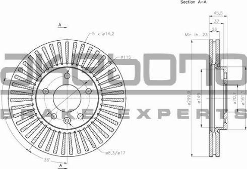 Akebono BN-0100 - Brake Disc car-mod.net