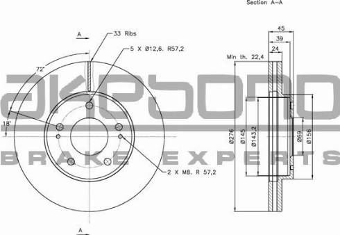Akebono BN-0899 - Brake Disc car-mod.net