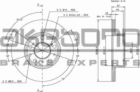 Akebono BN-0868E - Brake Disc car-mod.net