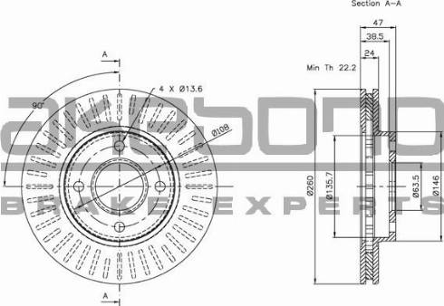 Akebono BN-0324 - Brake Disc car-mod.net