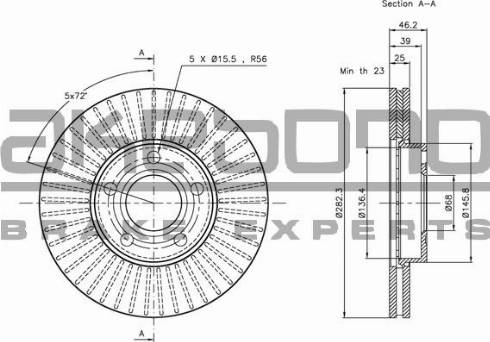 Akebono BN-0245 - Brake Disc car-mod.net