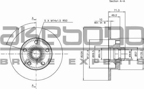 Akebono BN-0246 - Brake Disc car-mod.net