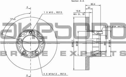 Akebono BN-1043E - Brake Disc car-mod.net