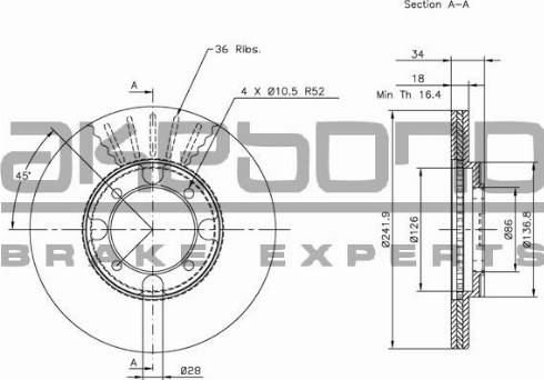 Akebono BN-1085E - Brake Disc car-mod.net