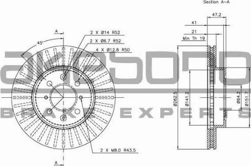 Akebono BN-1135 - Brake Disc car-mod.net