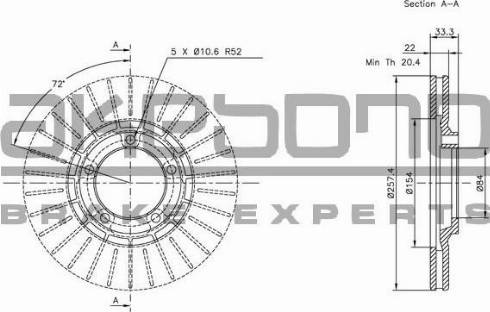 Akebono BN-1132 - Brake Disc car-mod.net