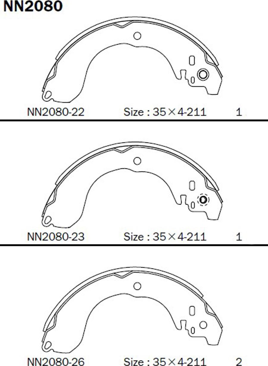 Akebono NN2080 - Drum Brake Shoe Set car-mod.net