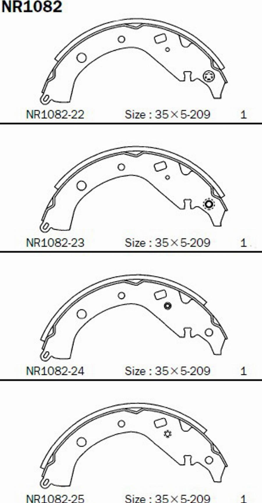 Akebono NR1082 - Drum Brake Shoe Set car-mod.net