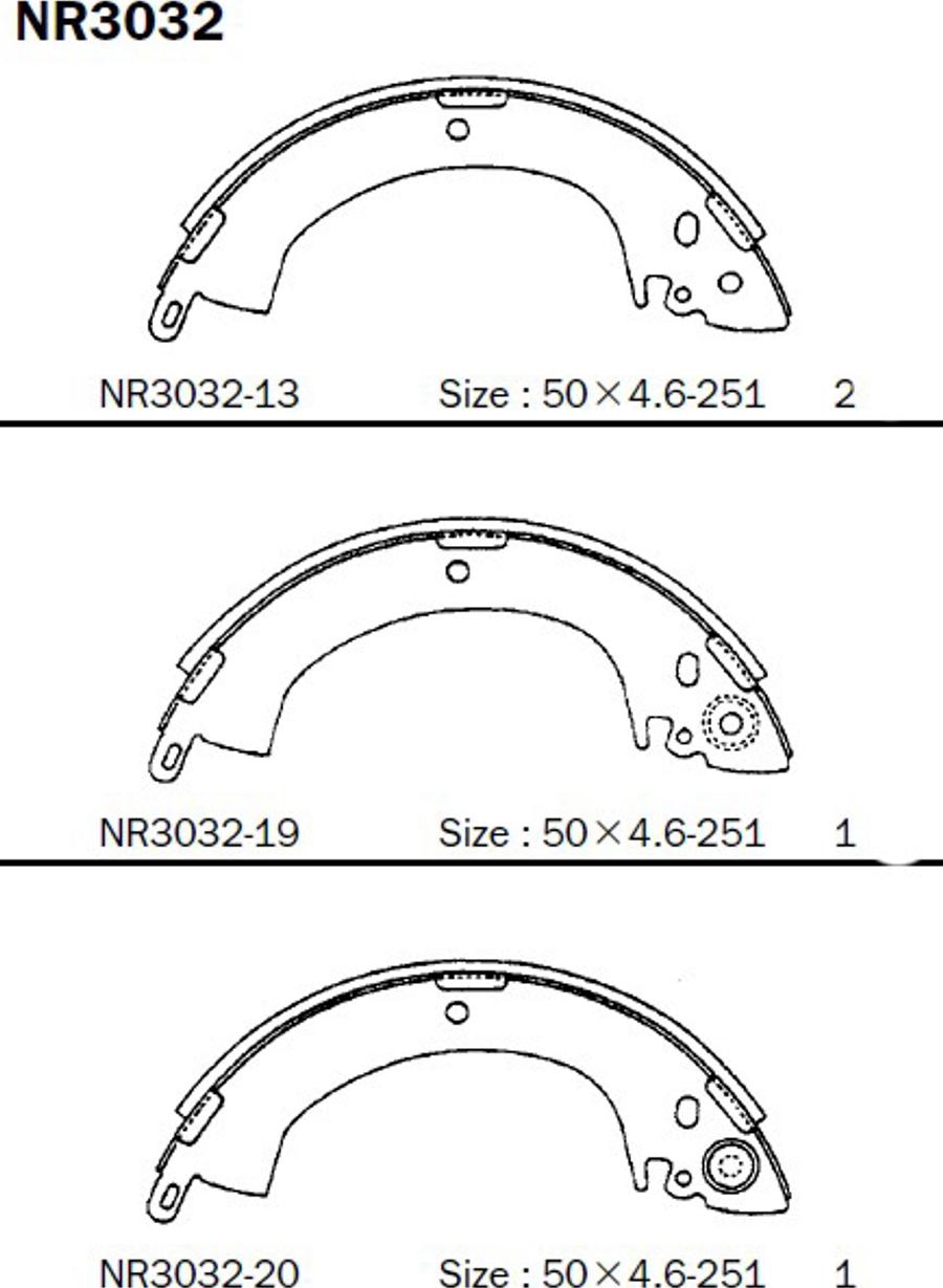 Akebono NR3032 - Drum Brake Shoe Set car-mod.net