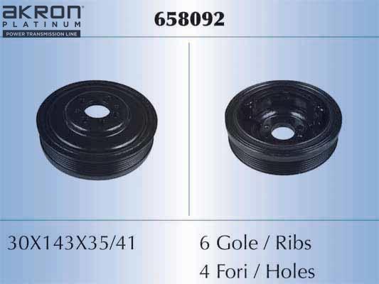 AKRON-MALÒ 658092 - Belt Pulley, crankshaft car-mod.net