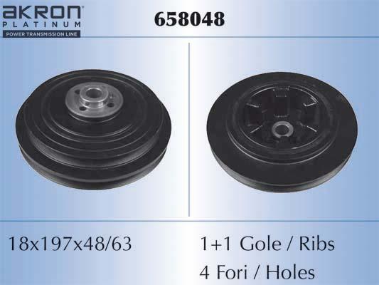 AKRON-MALÒ 658048 - Belt Pulley, crankshaft car-mod.net