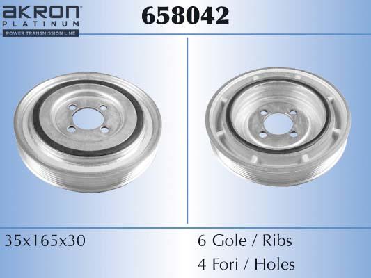 AKRON-MALÒ 658042 - Belt Pulley, crankshaft car-mod.net