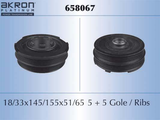 AKRON-MALÒ 658067 - Belt Pulley, crankshaft car-mod.net