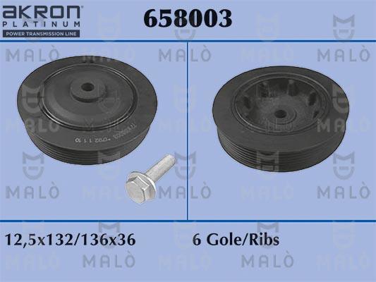 AKRON-MALÒ 658003 - Belt Pulley, crankshaft car-mod.net