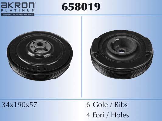 AKRON-MALÒ 658019 - Belt Pulley, crankshaft car-mod.net